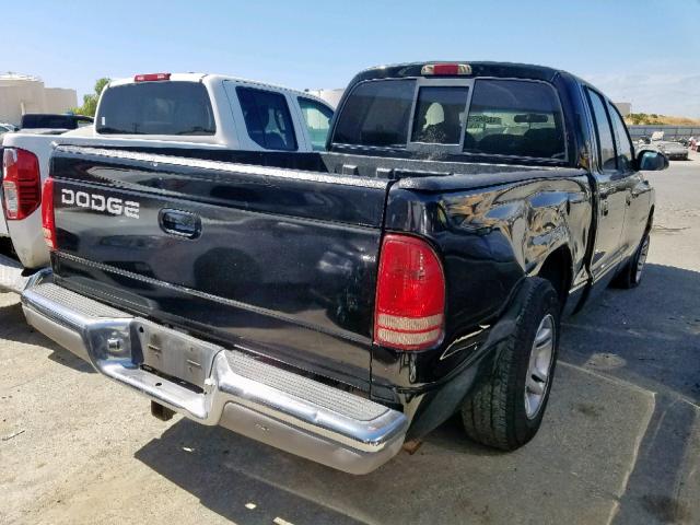 1B7GL2AX21S214118 - 2001 DODGE DAKOTA QUA BLACK photo 4