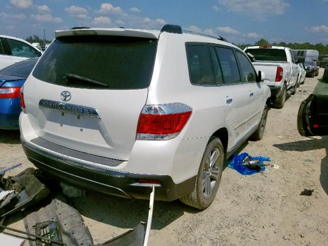 5TDYK3EH0BS048966 - 2011 TOYOTA HIGHLANDER WHITE photo 4