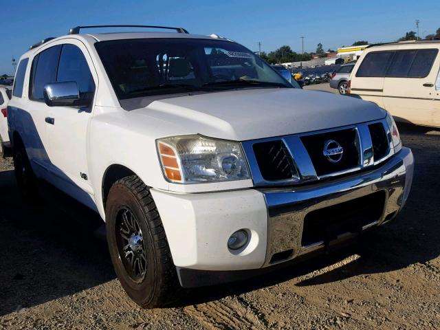 5N1AA08A47N710641 - 2007 NISSAN ARMADA SE WHITE photo 1