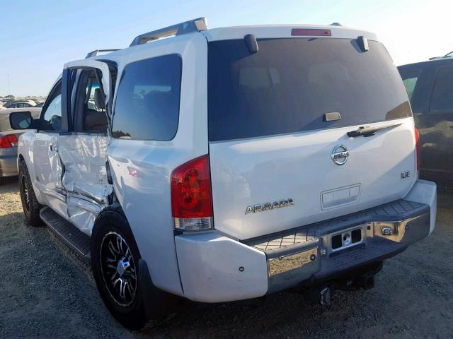 5N1AA08A47N710641 - 2007 NISSAN ARMADA SE WHITE photo 3