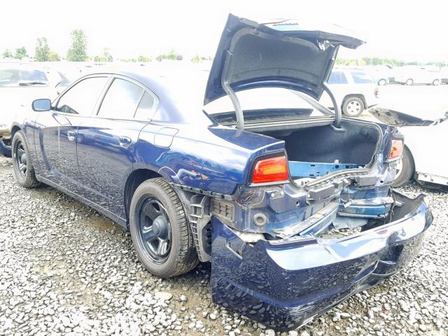 2C3CDXHG0DH643532 - 2013 DODGE CHARGER SX BLUE photo 3