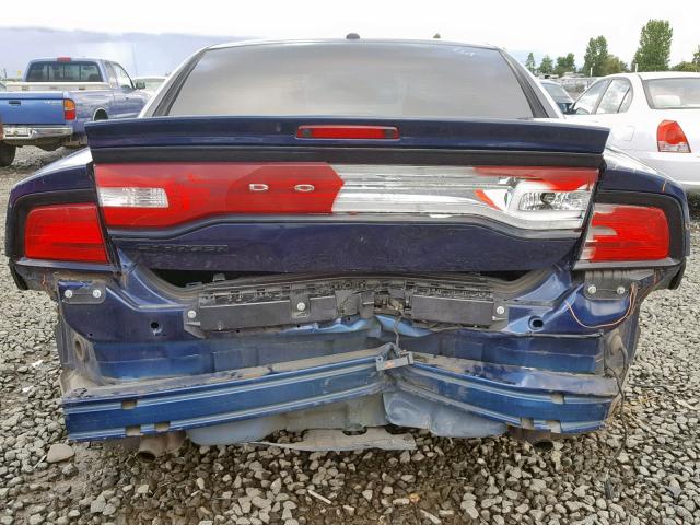 2C3CDXHG0DH643532 - 2013 DODGE CHARGER SX BLUE photo 9