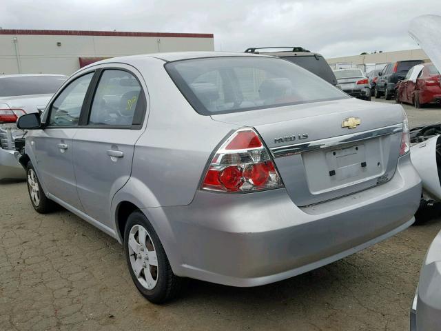 KL1TD56607B145216 - 2007 CHEVROLET AVEO BASE ვერცხლისფერი ფოტო 3