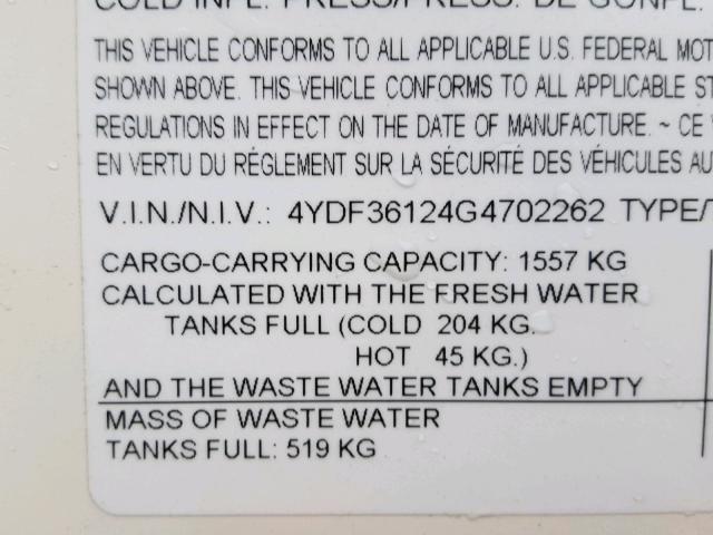 4YDF36124G4702262 - 2016 TRAV TRAILER TAN photo 8