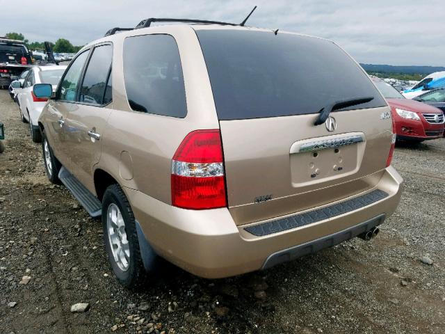 2HNYD18642H524010 - 2002 ACURA MDX TOURIN BEIGE photo 3