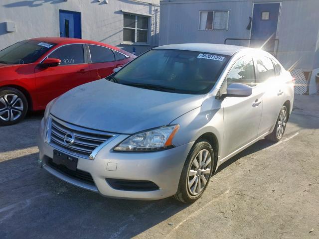 3N1AB7APXDL733977 - 2013 NISSAN SENTRA S SILVER photo 2