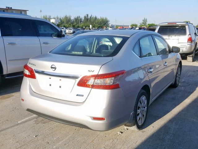 3N1AB7APXDL733977 - 2013 NISSAN SENTRA S SILVER photo 4