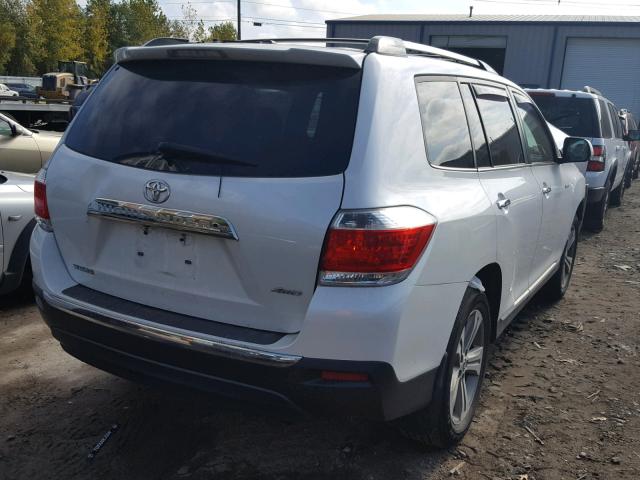 5TDDK3EH1CS143570 - 2012 TOYOTA HIGHLANDER WHITE photo 4