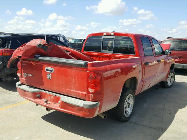 1D7HE48K98S506305 - 2008 DODGE DAKOTA QUA RED photo 4