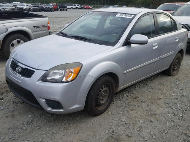 KNADH4A31A6646881 - 2010 KIA RIO LX SILVER photo 2