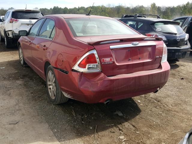 3FAHP08108R237469 - 2008 FORD FUSION SEL RED photo 3