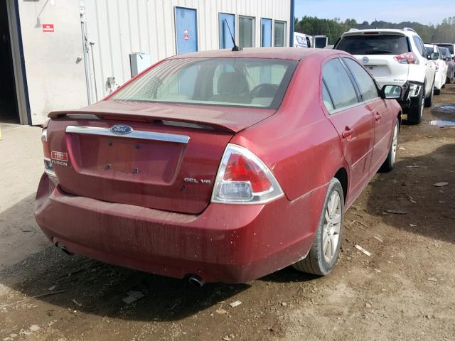 3FAHP08108R237469 - 2008 FORD FUSION SEL RED photo 4