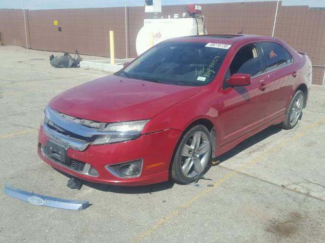 3FAHP0KC6AR103906 - 2010 FORD FUSION SPO RED photo 2