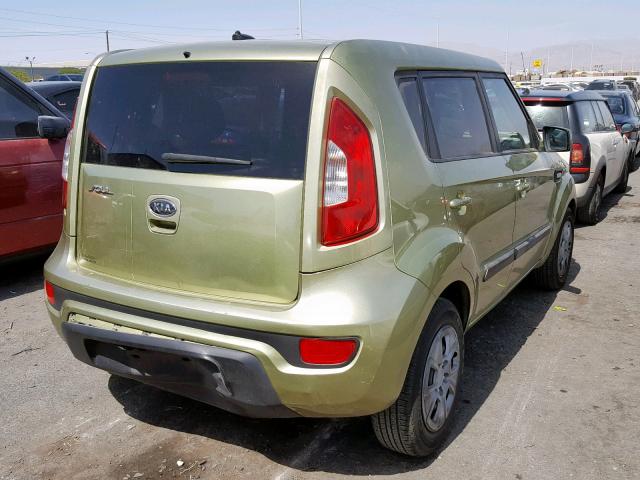 KNDJT2A57C7431688 - 2012 KIA SOUL GREEN photo 4