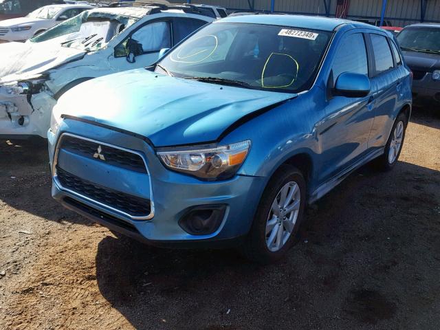 4A4AP3AU5EE009976 - 2014 MITSUBISHI OUTLANDER BLUE photo 2