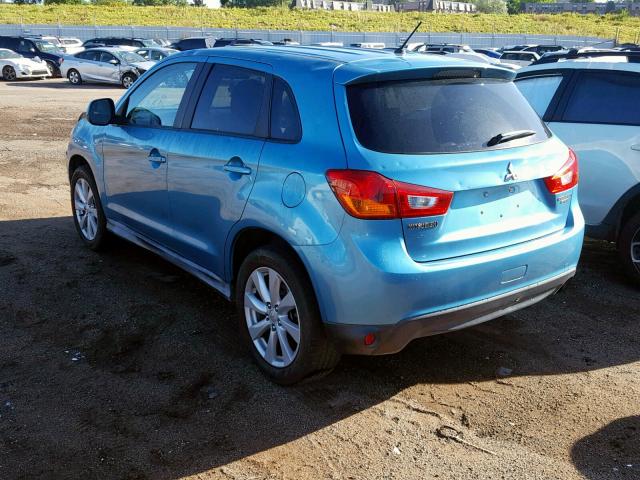 4A4AP3AU5EE009976 - 2014 MITSUBISHI OUTLANDER BLUE photo 3