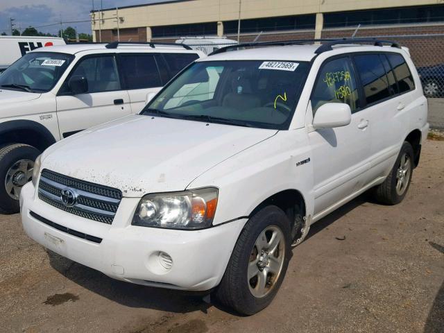 JTEEW21A660009183 - 2006 TOYOTA HIGHLANDER WHITE photo 2