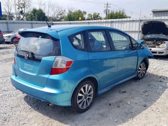 JHMGE8H52DC034796 - 2013 HONDA FIT SPORT TEAL photo 4