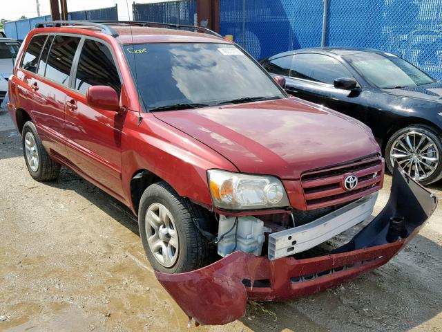 JTEGD21A860140663 - 2006 TOYOTA HIGHLANDER RED photo 1