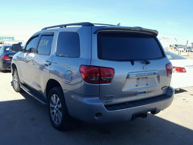 5TDKY5G11AS025131 - 2010 TOYOTA SEQUOIA LI SILVER photo 3