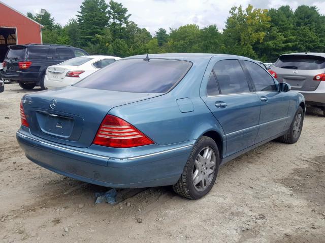 WDBNG75J93A341406 - 2003 MERCEDES-BENZ S 500 TEAL photo 4