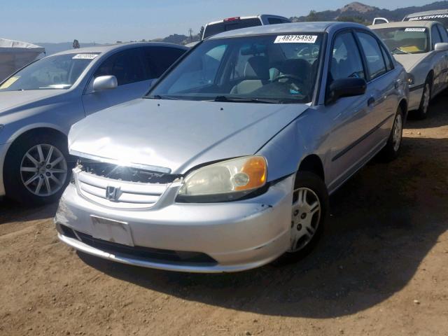 2HGES15172H575199 - 2002 HONDA CIVIC DX SILVER photo 2