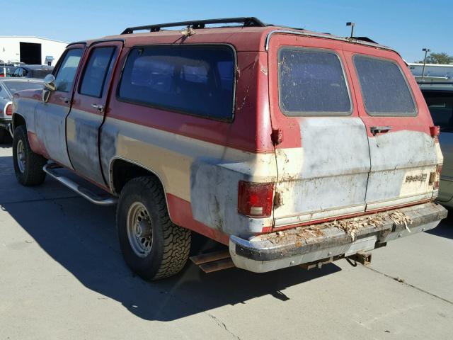 1GNGV26K5HF187188 - 1987 CHEVROLET SUBURBAN V RED photo 3