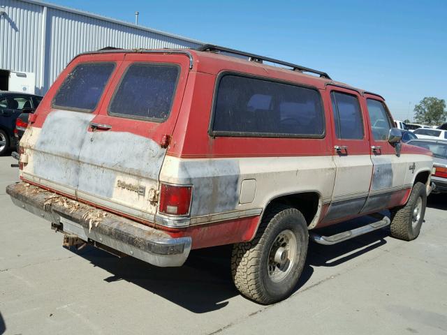 1GNGV26K5HF187188 - 1987 CHEVROLET SUBURBAN V RED photo 4