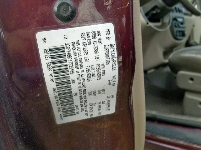 3C8FY4BB71T533409 - 2001 CHRYSLER PT CRUISER PURPLE photo 10