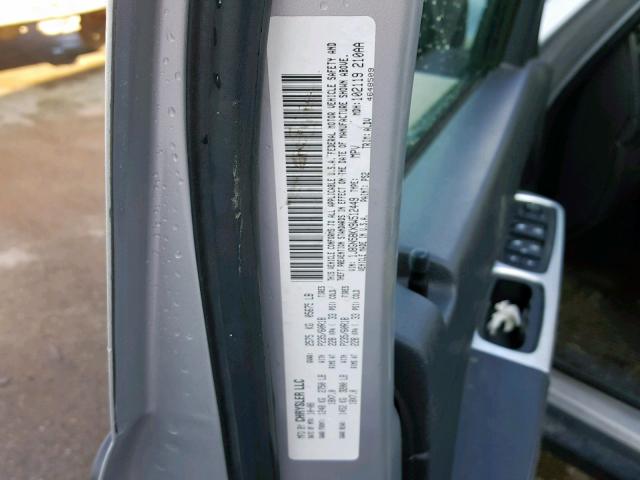 1J8GN58KX9W512449 - 2009 JEEP LIBERTY LI SILVER photo 10