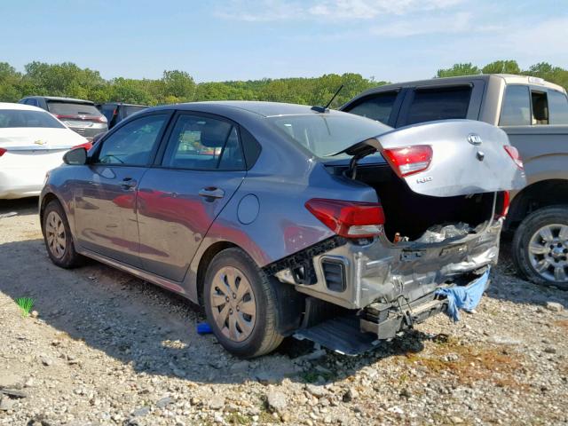 3KPA24AB6KE158505 - 2019 KIA RIO S GRAY photo 3