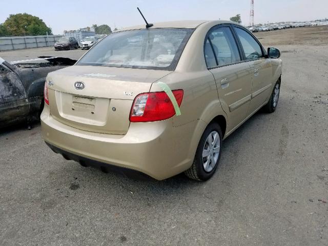 KNADH4A33A6680210 - 2010 KIA RIO LX GOLD photo 4