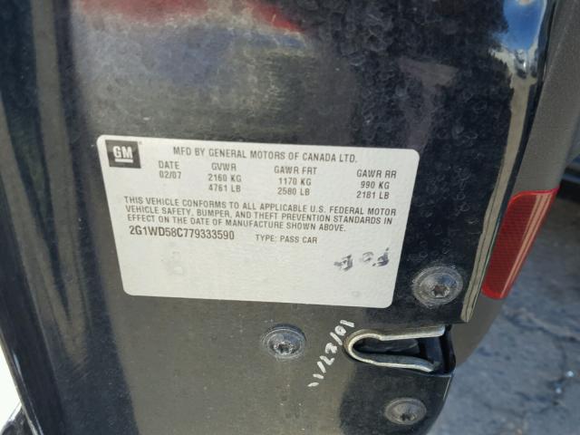 2G1WD58C779333590 - 2007 CHEVROLET IMPALA SUP 黑色 照片 10