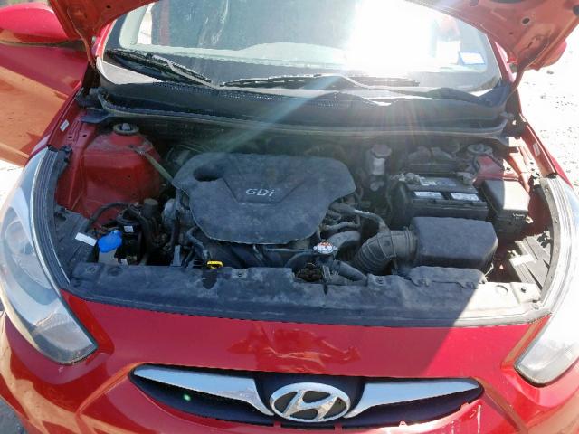 KMHCT5AE7CU020850 - 2012 HYUNDAI ACCENT GLS RED photo 7