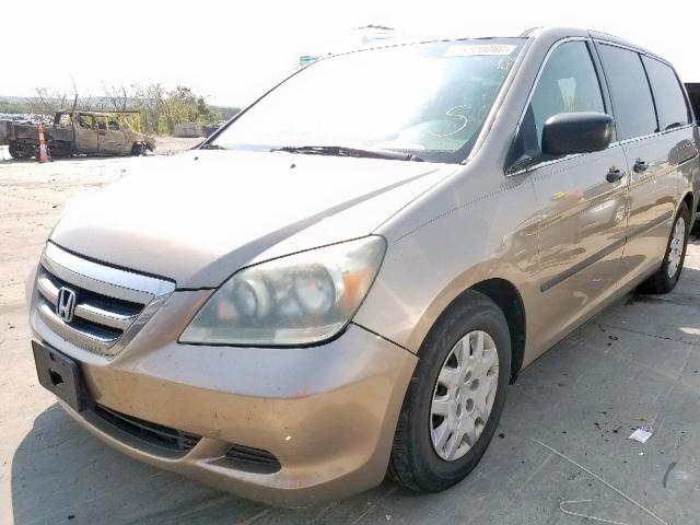 5FNRL38257B042150 - 2007 HONDA ODYSSEY LX GOLD photo 2