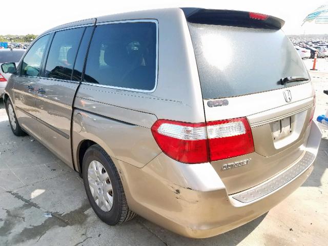 5FNRL38257B042150 - 2007 HONDA ODYSSEY LX GOLD photo 3