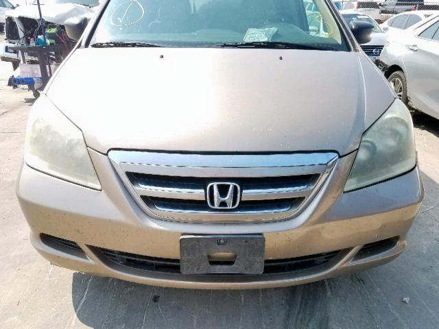 5FNRL38257B042150 - 2007 HONDA ODYSSEY LX GOLD photo 9