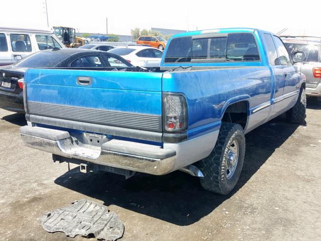 1B7KC2363WJ231635 - 1998 DODGE RAM 2500 BLUE photo 4