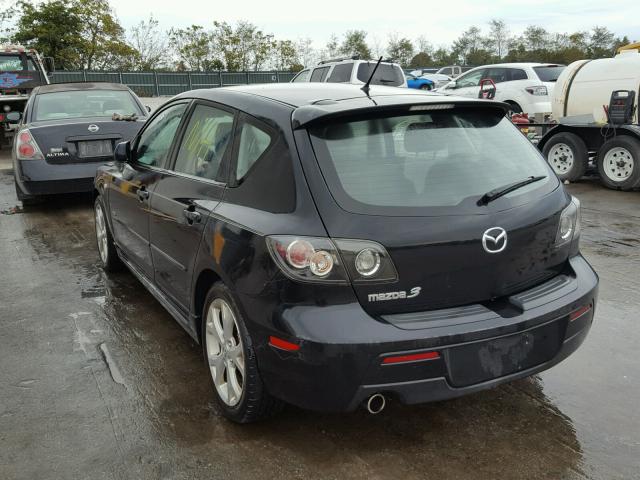 JM1BK344781856290 - 2008 MAZDA 3 HATCHBAC BLACK photo 3