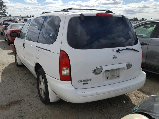 4N2ZN16T92D814236 - 2002 NISSAN QUEST SE WHITE photo 3