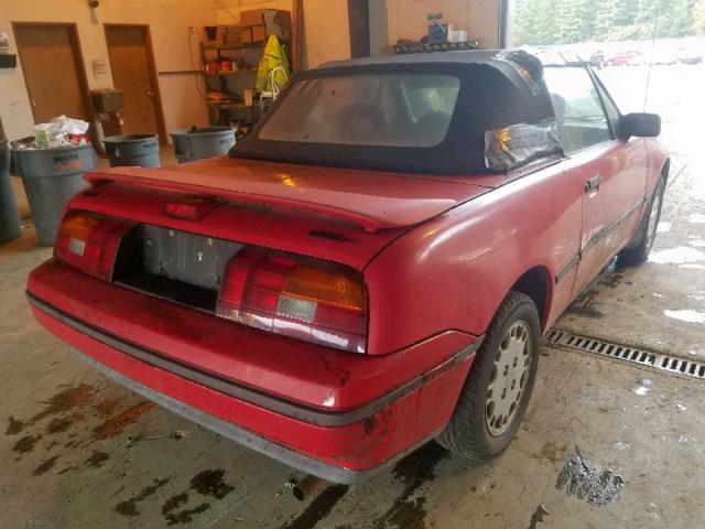 6MPCT01Z7M8628798 - 1991 MERCURY CAPRI RED photo 4