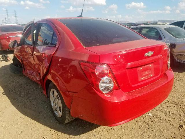 1G1JA5SHXD4160511 - 2013 CHEVROLET SONIC LS 红色 照片 3