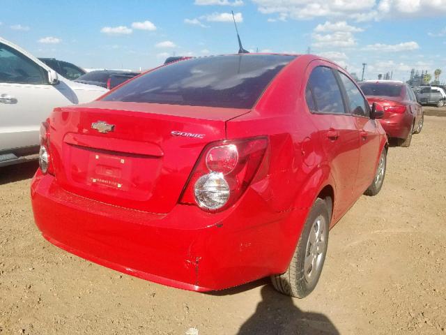 1G1JA5SHXD4160511 - 2013 CHEVROLET SONIC LS 红色 照片 4