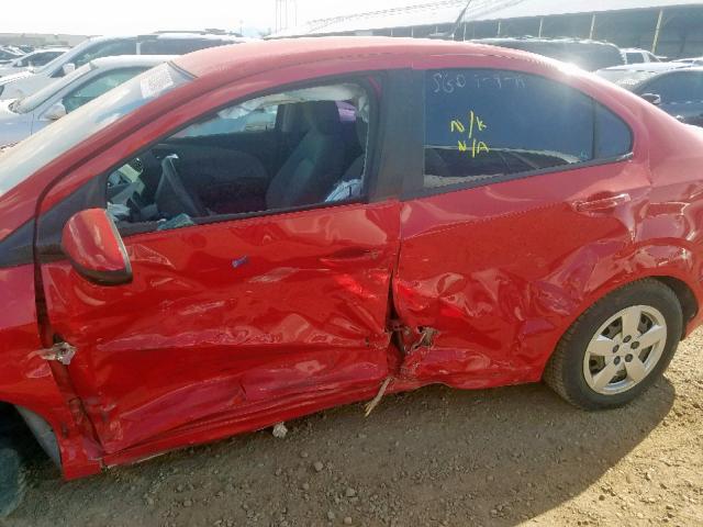 1G1JA5SHXD4160511 - 2013 CHEVROLET SONIC LS 红色 照片 9