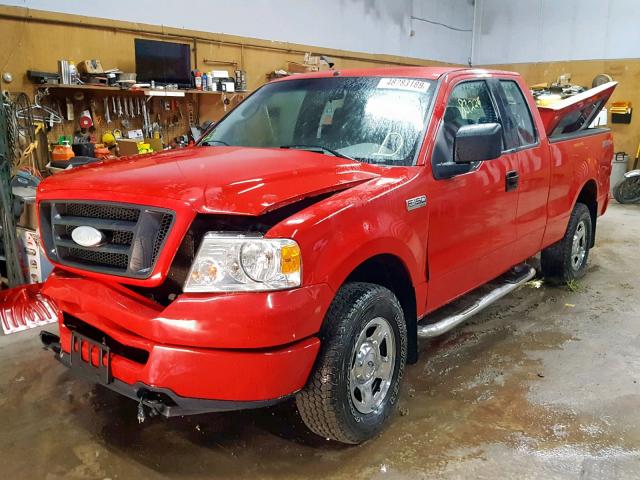 1FTRX14W37FA30897 - 2007 FORD F150 RED photo 2