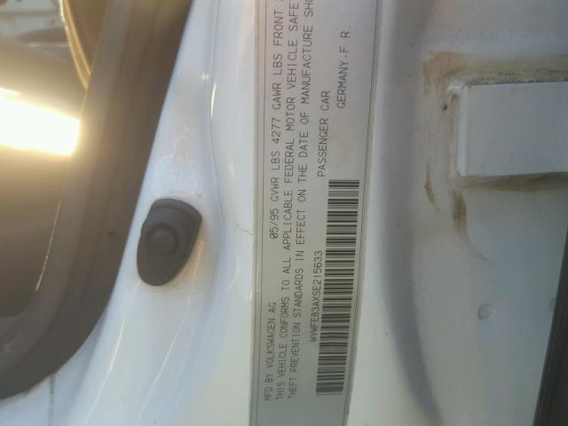 WVWFE83AXSE215633 - 1995 VOLKSWAGEN PASSAT GLX 白色 照片 10