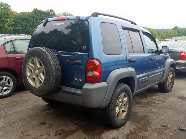 1J4GL48K23W732998 - 2003 JEEP LIBERTY SP BLUE photo 4