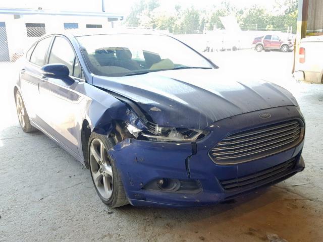 1FA6P0H70E5351353 - 2014 FORD FUSION SE BLUE photo 1