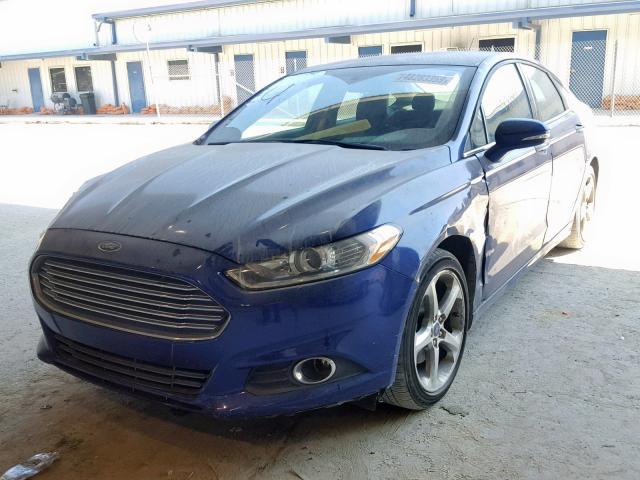 1FA6P0H70E5351353 - 2014 FORD FUSION SE BLUE photo 2