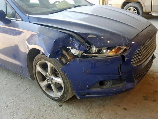 1FA6P0H70E5351353 - 2014 FORD FUSION SE BLUE photo 9